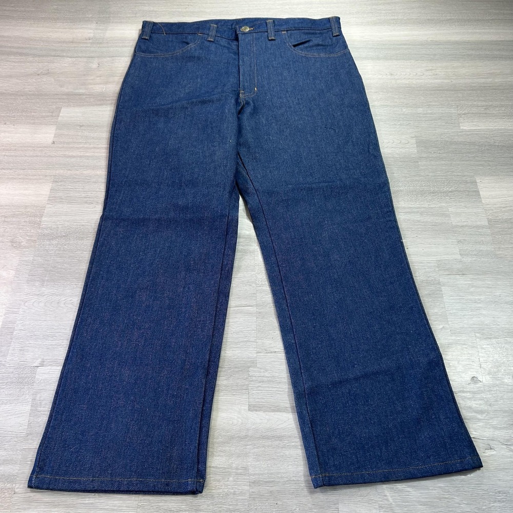 Workrite 418ID14DN FR Jeans Mens 38x30 Blue Relaxed Straight Denim Dark Wash
